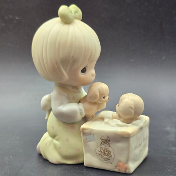 Precious Moments Girl with Puppy Figurine 1988 Always Room for One More - Picture 1 of 8